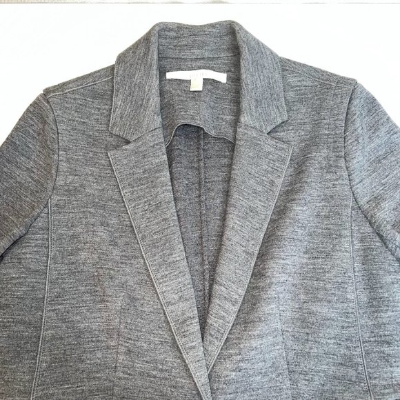 Nordstrom Collection Virgin Wool Knit Sweater Blazer Grey - 12 - Picture 5 of 10